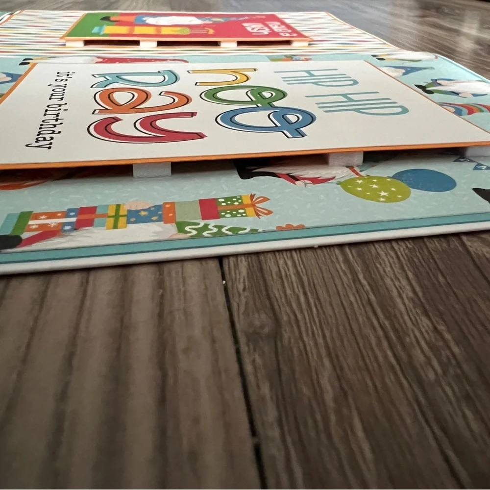 Handmade Gnome Birthday Greeting Cards Set of 4 5”x7” With Envelopes